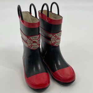 Kids Firefighter Rain Boots Size 